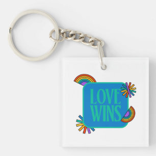 Pride- love wins. Gay rainbow lgbtq Keychai Key Ring