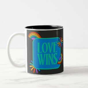 Pride- love wins. Gay rainbow lgbtq         Two-Tone Coffee Mug