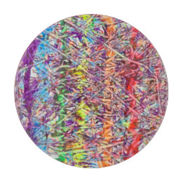 Pride Marble Artwork Button Cutting Board