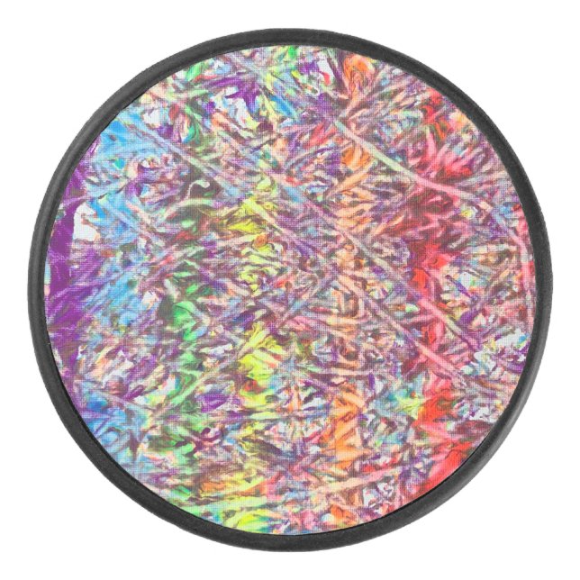 Pride Marble Artwork Button Hockey Puck (Front)