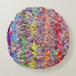 Pride Marble Artwork Button Round Cushion