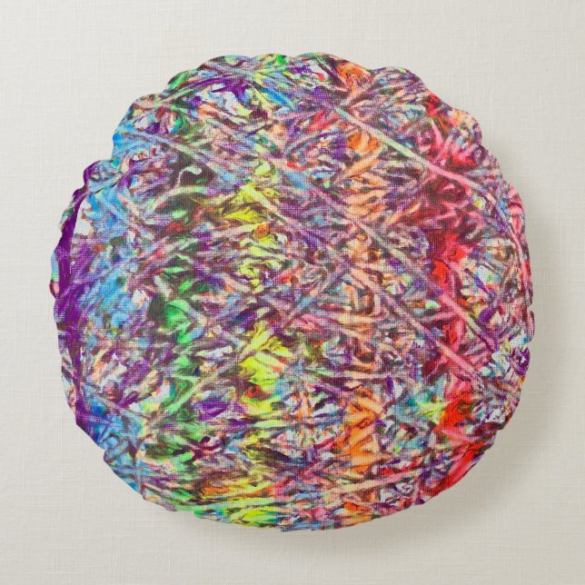 Pride Marble Artwork Button Round Cushion (Front)