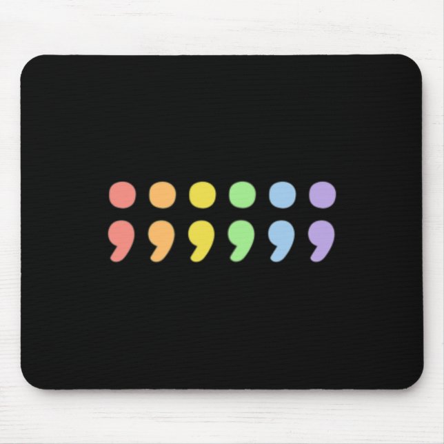 Pride Mental Health Semicolon Lgbtqia+ Lgbt Pastel Mouse Pad (Front)