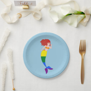 Pride Mermaid Paper Plate