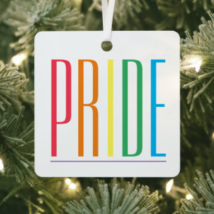 PRIDE Metal Square Ornament