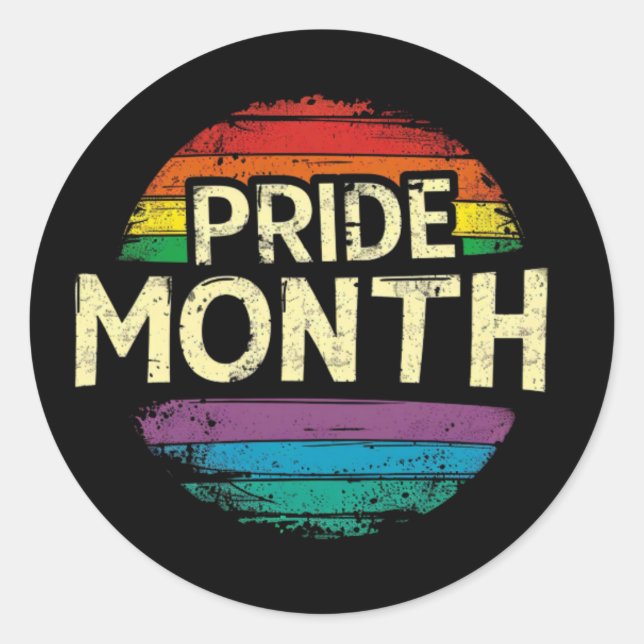 PRIDE MONTH 2024, lgbtq, logo Classic Round Sticker (Front)