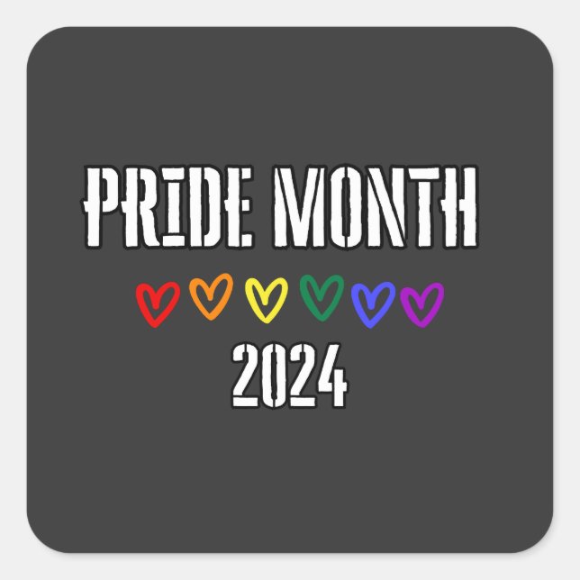 PRIDE MONTH 2024, lgbtq Square Sticker (Front)