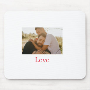 Pride month add gay couple photo name love LQBTQ Mouse Pad