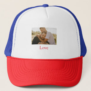 Pride month add gay couple photo name love LQBTQ Trucker Hat