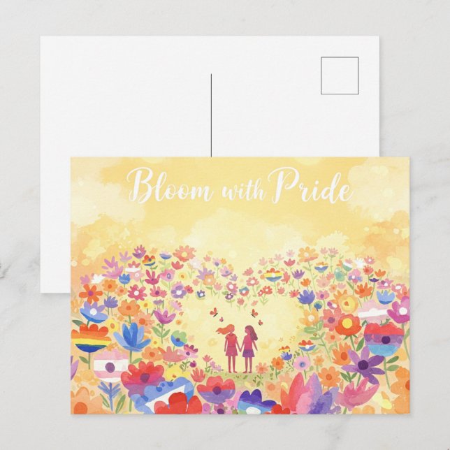 'Pride Month – Bloom With Pride Postcard (Front/Back)