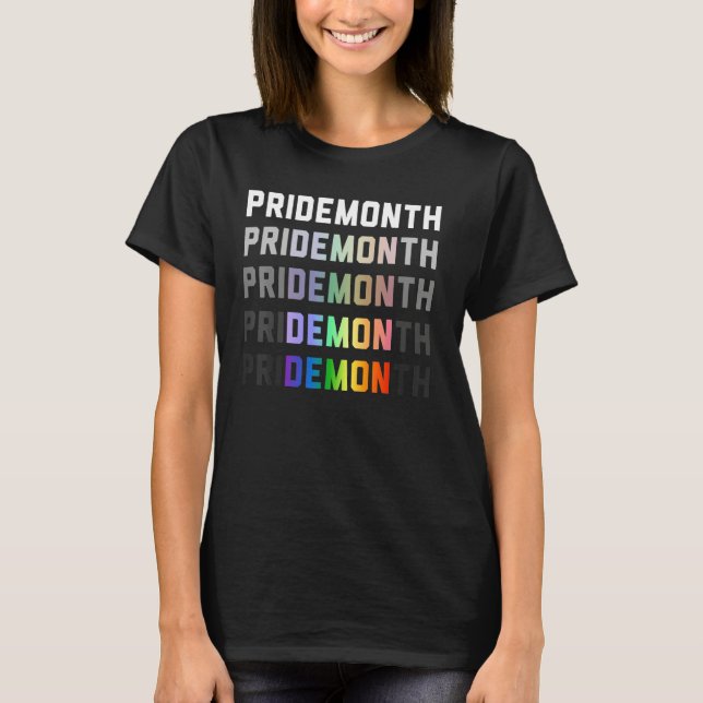 Pride Month Demon LGBTQ+ Gay Pride Month Transgend T-Shirt (Front)