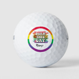 Pride  month  LGBT with rainbow born this gay  Golf Balls