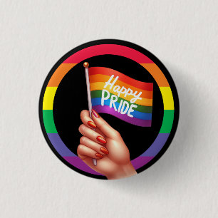 Pride Month LGBT with rainbow theme 3 Cm Round Badge