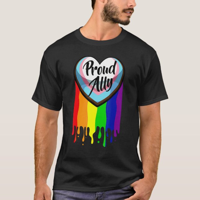 Pride Month Lgbtq Dripping Proud Ally Progress Rai T-Shirt (Front)