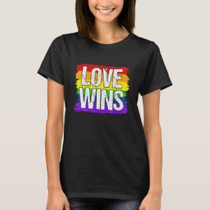 Pride Month Love Wins Lgbt Q Rainbow Heart Flag Ga T-Shirt