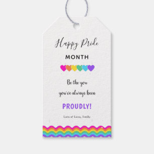 pride month modern rainbow be yourself cute gay  gift tags