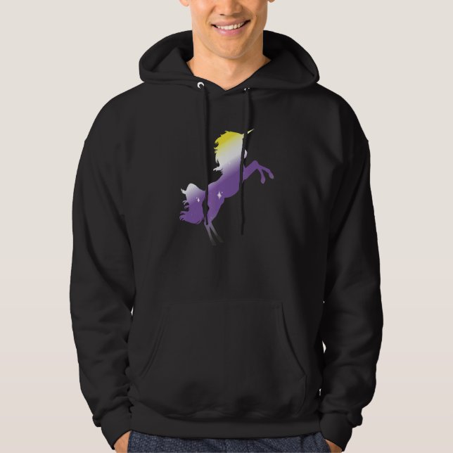 Pride Month Queer Nonbinary Flag Unicorn Lgbt Non  Hoodie (Front)