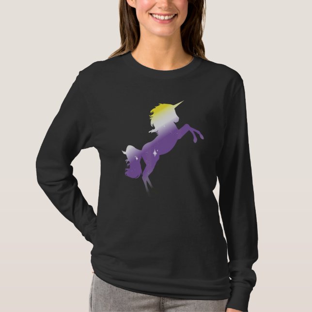 Pride Month Queer Nonbinary Flag Unicorn Lgbt Non  T-Shirt (Front)