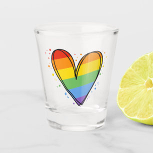 Pride Month Rainbow LGBTQ Love Shot Glass