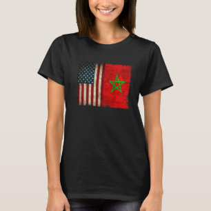 Pride Moroccan Roots American Morocco Flag Moorish T-Shirt