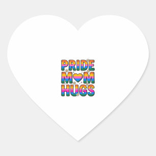 Pride Mum Hugs Vintage Rainbow Vector Design_1 Heart Sticker