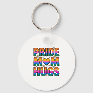 Pride Mum Hugs Vintage Rainbow Vector Design_1 Key Ring