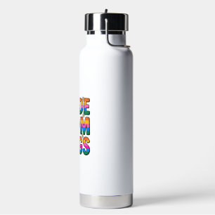 Pride Mum Hugs Vintage Rainbow Vector Design_1 Water Bottle