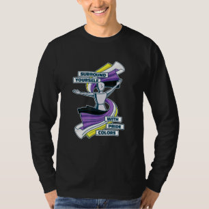 Pride Non Binary Flag Enby Genderqueer Non Binary T-Shirt