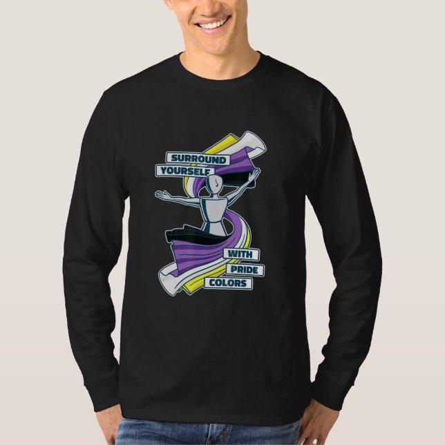 Pride Non Binary Flag Enby Genderqueer Non Binary T-Shirt (Front)