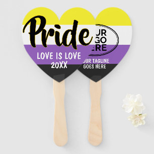 Pride Nonbinary Flag Custom Logo Hand Fan