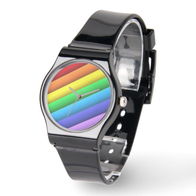 PRIDE O'Clock black band unisex watch (Angle)