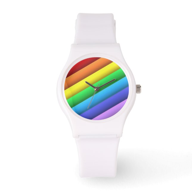 PRIDE O'CLOCK White Band Watch (Front)