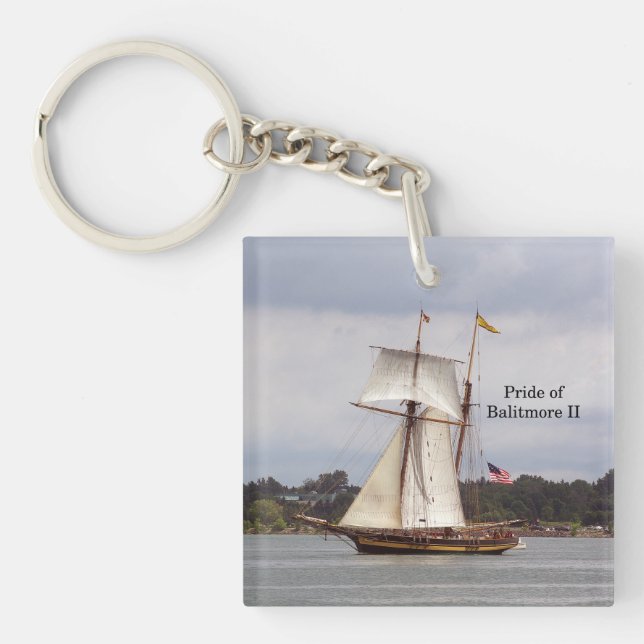 Pride of Baltimore II acrylic key chain (Front)