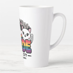 Pride of Chicago City Illinois USA Rainbow Flag Latte Mug