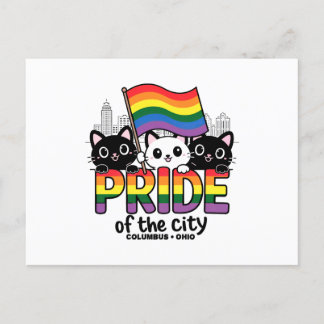 Pride of Columbus City Ohio USA Rainbow Flag Postcard