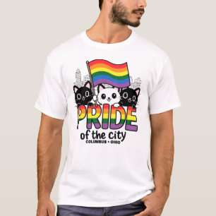 Pride of Columbus City Ohio USA Rainbow Flag T-Shirt