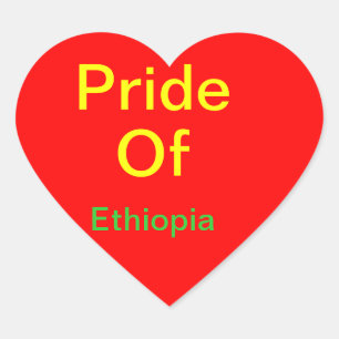 Pride of Ethiopia Heart Sticker