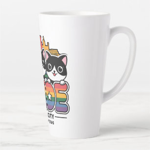 Pride of Houston City Texas USA Rainbow Flag Latte Mug