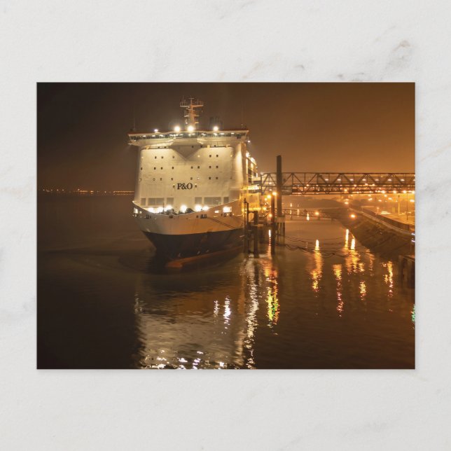 Pride of Hull Ferry at Night – Atmospheric Postcard (Front)