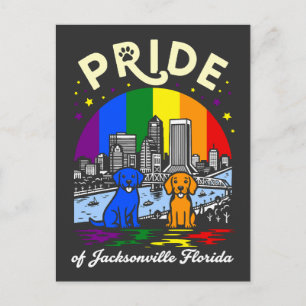 Pride of Jacksonville City Florida Dogs Rainbow Fl Postcard