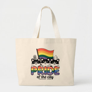 Pride of Jacksonville City Florida USA Rainbow Fla Large Tote Bag