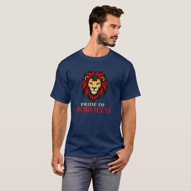 Pride of Morocco Flag Lion Graphic Tee (Front Full)