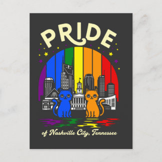 Pride of Nashville City Tennessee Cats Rainbow Fla Postcard