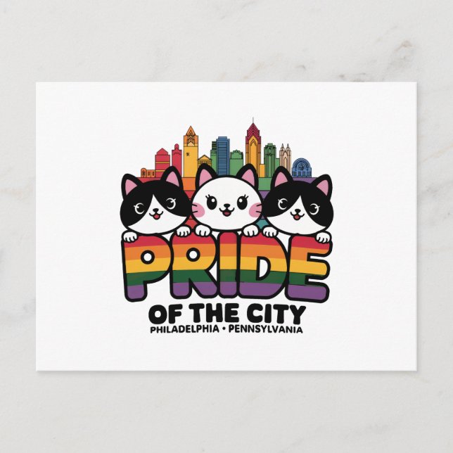 Pride of Philadelphia City Pennsylvania USA Rainbo Postcard (Front)