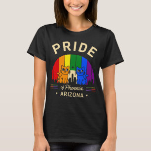 Pride of Phoenix City Arizona USA Rainbow Flag T-Shirt