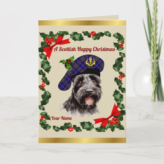 Pride of Scotland Scottie Dog Personalised Xmas Card (Front)