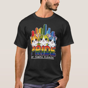 Pride of Tampa City Florida USA Rainbow Flag T-Shirt