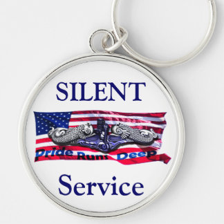 Pride on Flag w/Silver Dolphins Keychain