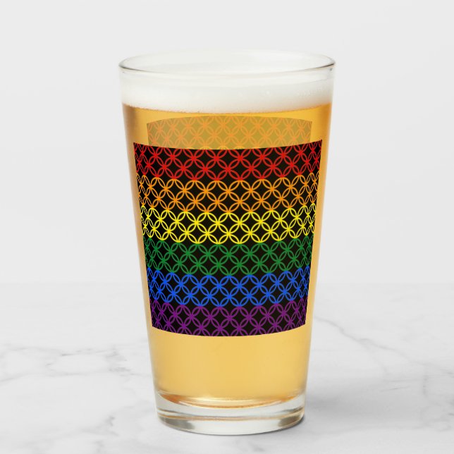 Pride Patterns | Interlocking Circles Glass (Front Filled)