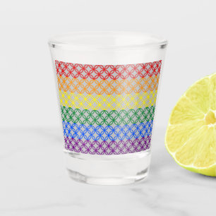 Pride Patterns Interlocking Circles Shot Glass